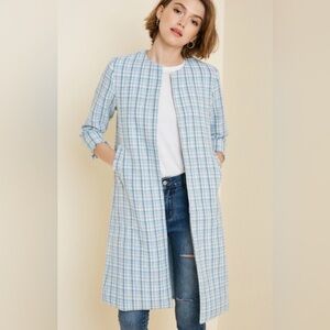Hayden Los Angeles Blue Tweed Duster Coat new with tags